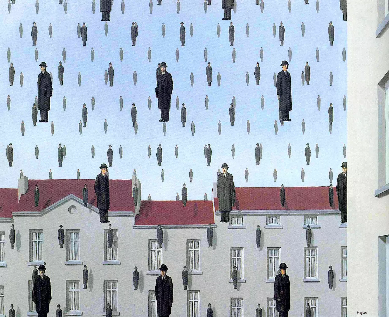 René Magritte - Golconda (1953)