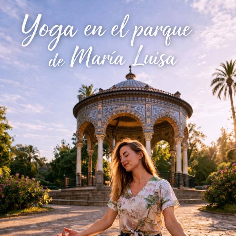 Yoga al aire libre en el Parque de María Luisa, Sevilla